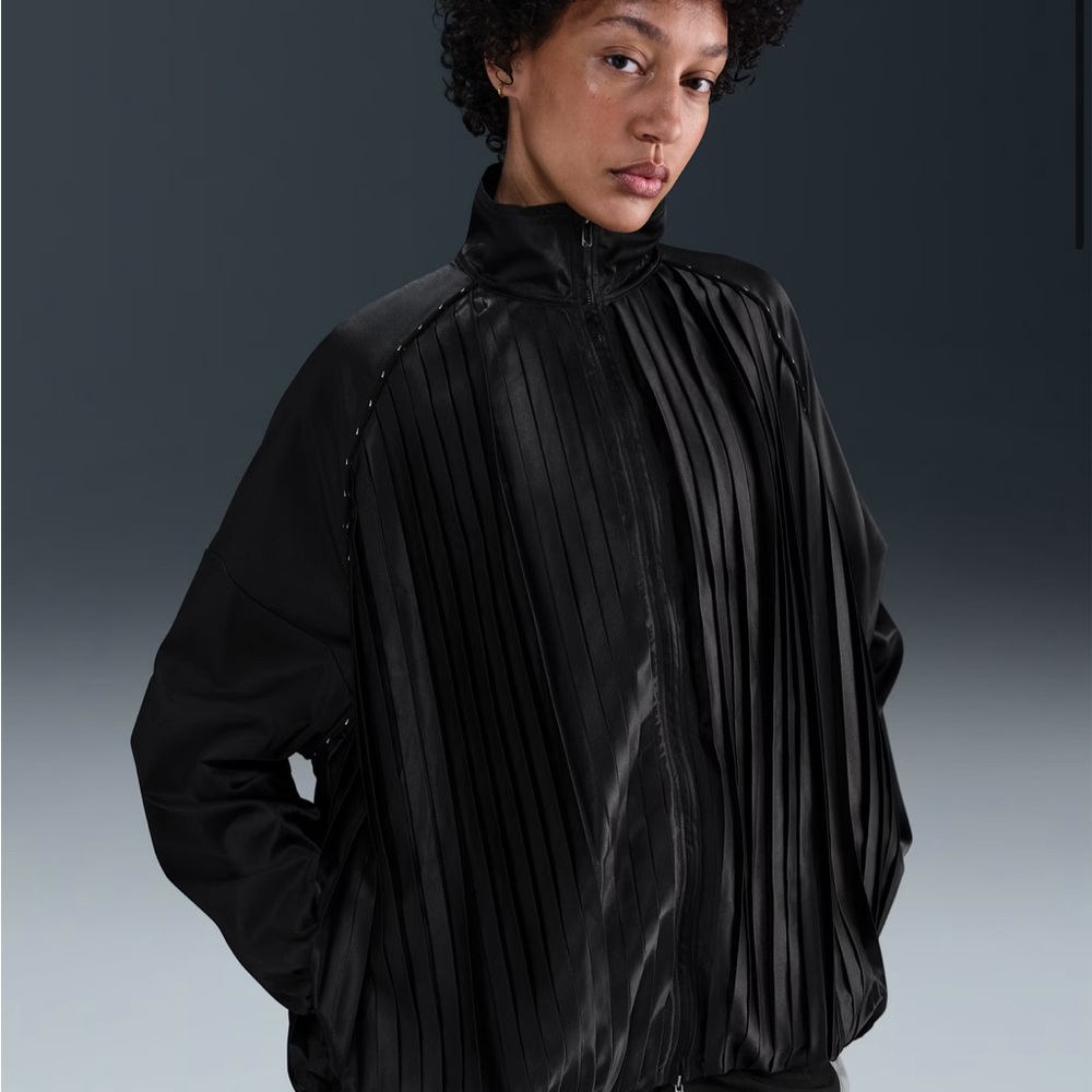 Nike Black Pleated Bomber Jacket